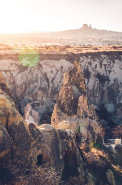 Türkiye 'de gün batımında Kapadokya