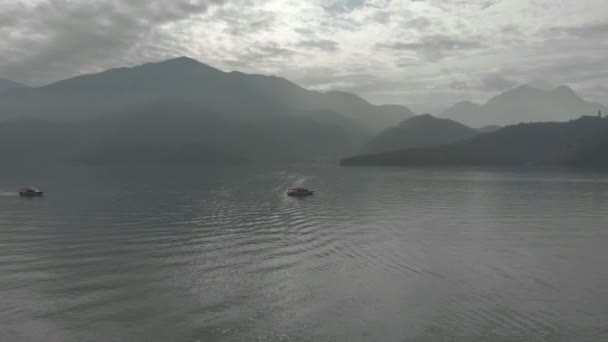 Flygfoto Över Sun Moon Lake National Scenic Area Nantou Taiwan — Stockvideo