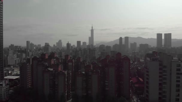 Letecký Pohled Město Taipei Tchaj Wan — Stock video