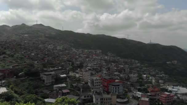 Vista Aérea Jiufen Também Escrito Jioufen Chiufen Uma Área Montanha — Vídeo de Stock