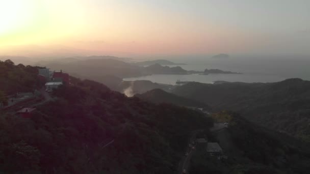 Pemandangan Udara Dari Jangkar Kapal Tanker Pantai Utara Taiwan — Stok Video
