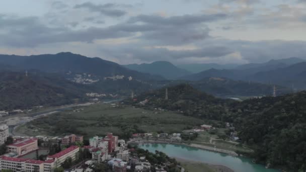 Вид Воздуха Реку Синьдянь Синьдянь Крик Тайбэй Тайвань — стоковое видео