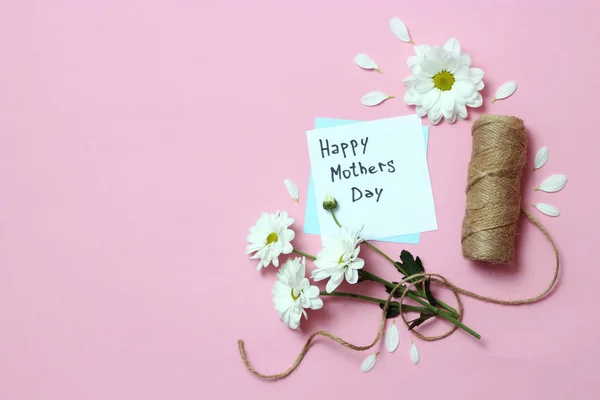 Красива Композиція Квітів Дня Матері Листівка Щасливий День Матері Пастельному — стокове фото