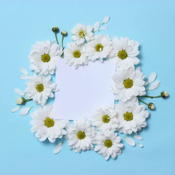 floral composition on a pastel background with space for text. minimalism, blank for design, top view. Birthday, Mother\'s Day, Holiday, Spring, March 8. flat lay