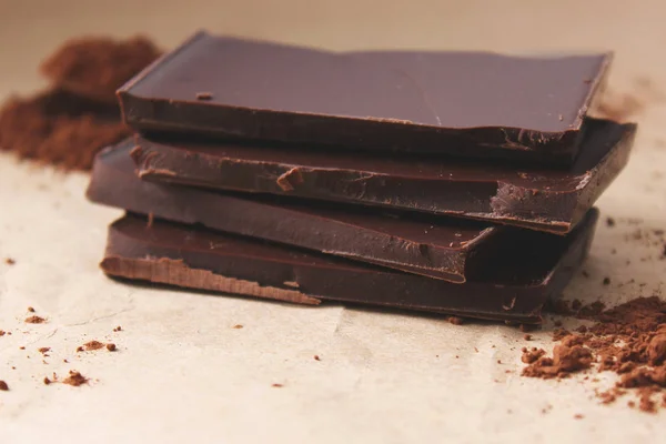 Chocolate Cacau Fundo Leve — Fotografia de Stock