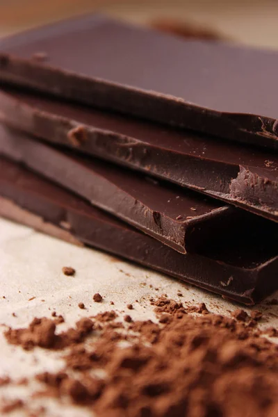 Chocolat Cacao Sur Fond Clair — Photo