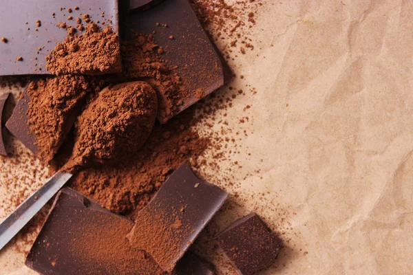 Morceaux Chocolat Cacao Chocolat Noir — Photo