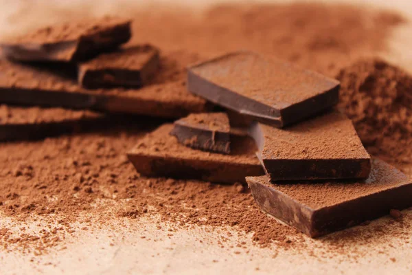 Stukken Van Chocolade Cacao — Stockfoto