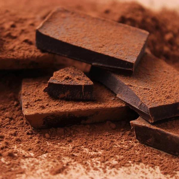 Morceaux Chocolat Cacao — Photo