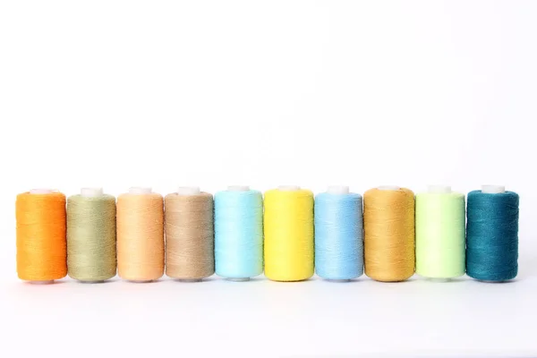 Sewing Thread Different Colors Isolated White — Stock Photo, Image