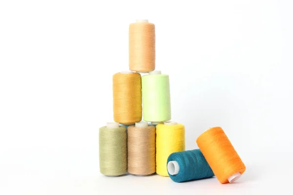 Sewing Thread Different Colors Isolated White — Stock Photo, Image