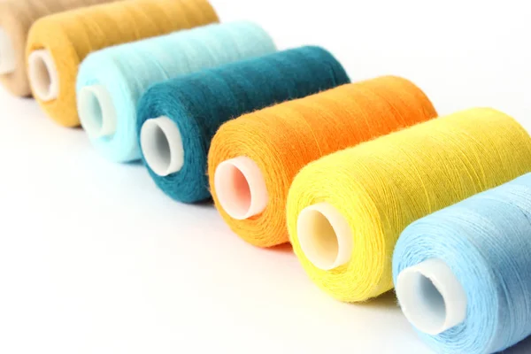 Sewing Thread Different Colors Isolated White — Stock Photo, Image