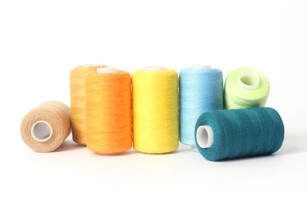 Sewing Thread Different Colors Isolated White — Stock Photo, Image