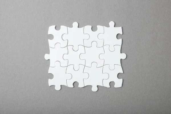 Puzzle Blanc Sur Fond Coloré Vue Dessus — Photo