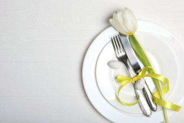 Güzel bir Paskalya masası manzarası. Paskalya yemeği.