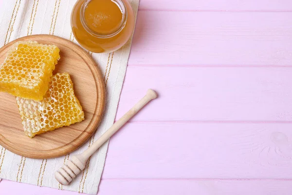 Honig Auf Der Tischplatte — Stockfoto