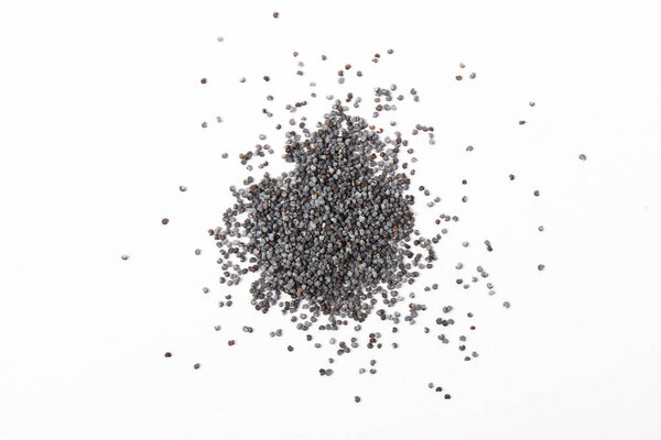 poppy seeds isolated on white