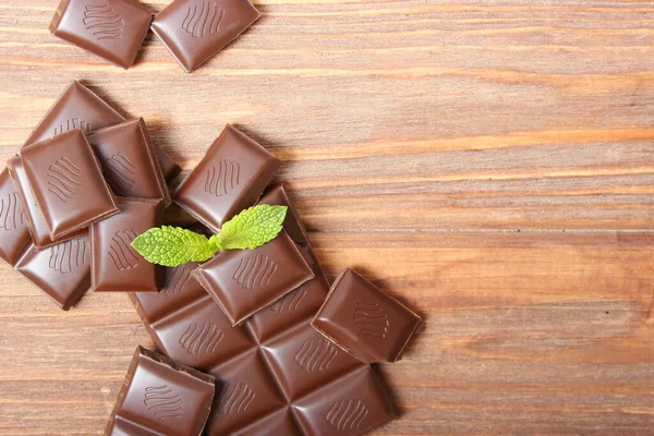 Pedazos Chocolate Mesa — Foto de Stock