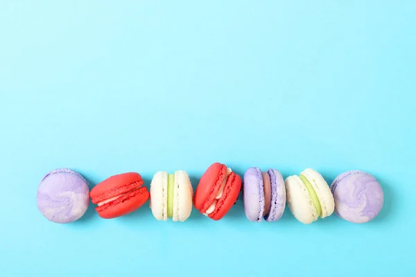 Gâteaux Macarons Sur Fond Coloré — Photo