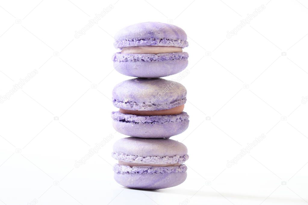 macaroon cakes on a white background.