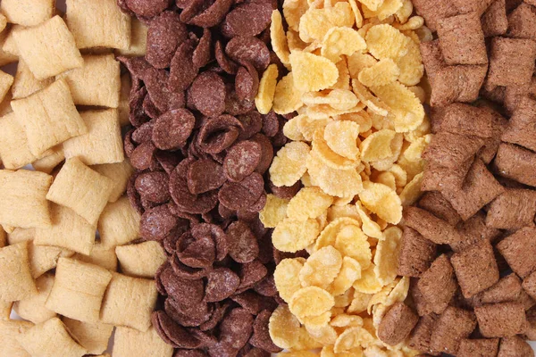 Diferentes Tipos Cereales Para Desayuno Fondo — Foto de Stock