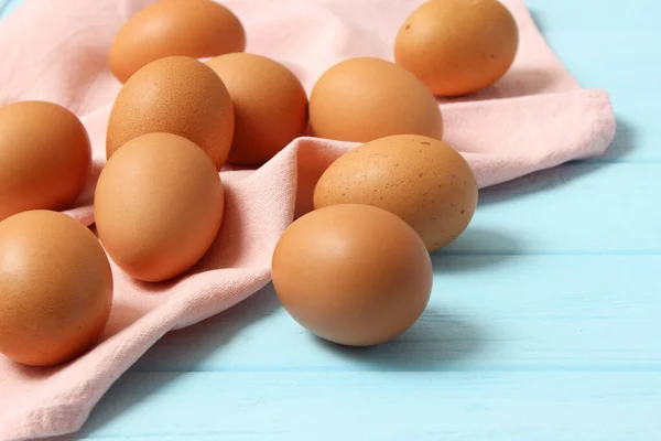 Uova Pollo Sul Tavolo Prodotti Agricoli Uova Naturali — Foto Stock