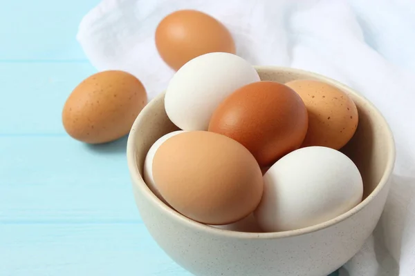 Kycklingägg Bordet Jordbruksprodukter Naturliga Ägg — Stockfoto