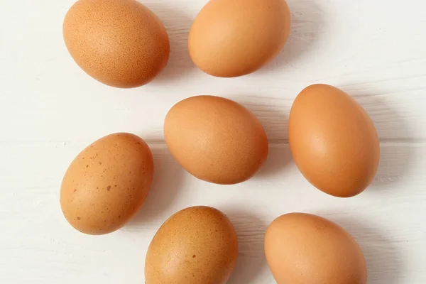 Huevos Pollo Mesa Productos Agrícolas Huevos Naturales — Foto de Stock