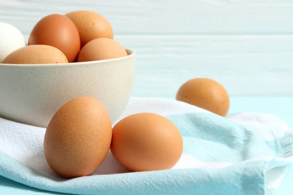 Chicken Eggs Table Farm Products Natural Eggs — Stock Photo, Image