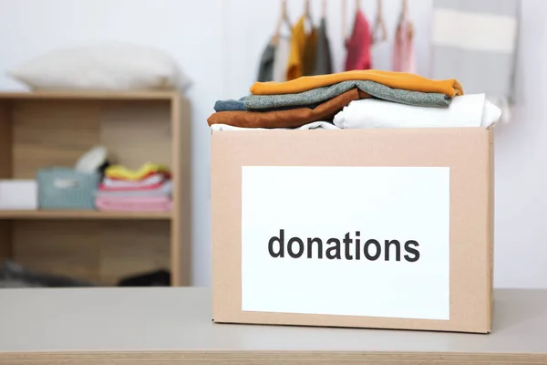 Caja Donación Mesa Habitación — Foto de Stock