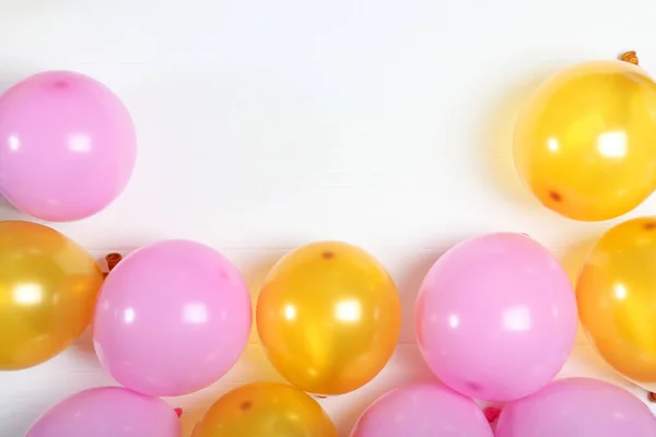 Balloons Color Top View Festive Background Place Text — Stock Photo, Image