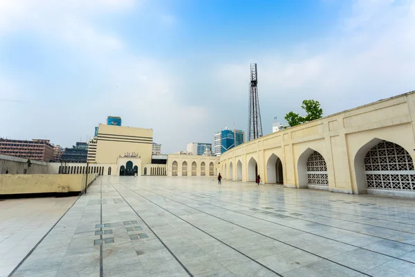 Moskee Buiten Groothoekig Uitzicht Baitul Mukarram Nationale Moskee Leeg Dhaka — Stockfoto