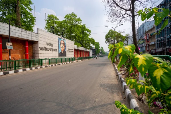 Roads Bangabandhu Square Monument Have Been Seen Empty Because Covid — Stock Photo, Image