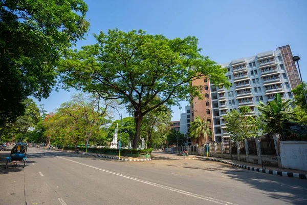 Ulice Univerzitního Kampusu Dhaka Jsou Prázdné Sevření Koronaviru Dháce Bangladéši — Stock fotografie