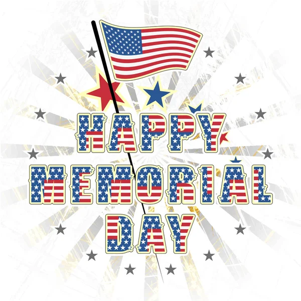 Feliz día conmemorativo USA, una fiesta nacional americana — Archivo Imágenes Vectoriales