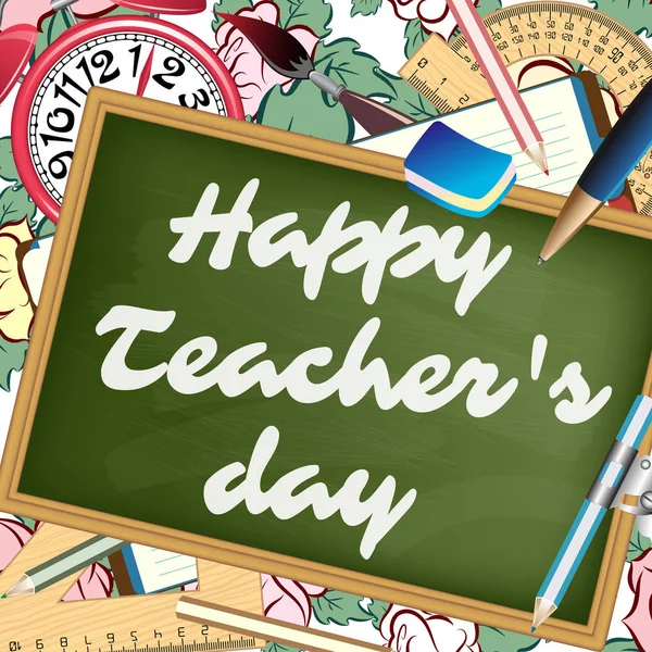 Happy teachers day greeting card — Stock Vector