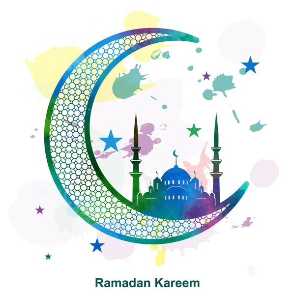 Ramadán Kareem fondo en estilo grunge — Vector de stock