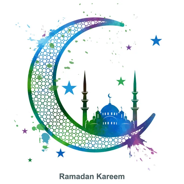 Ramadán Kareem fondo en estilo grunge — Vector de stock