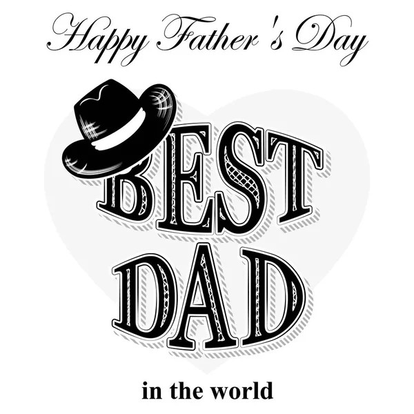 Fathers day, postcard in retro style — Stock Vector