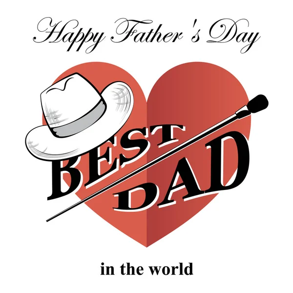 Fathers day, postcard in retro style — Stock Photo, Image