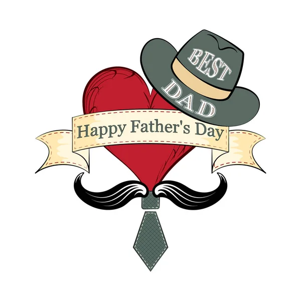 Fathers day, postcard in retro style — Stock Photo, Image