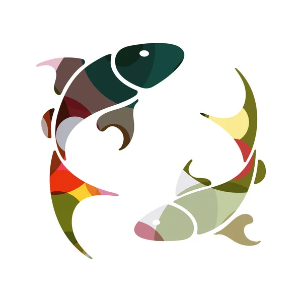 Vissen Dierenriemteken — Stockvector