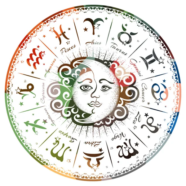 Zodiac signs, horoscope — Stock Vector