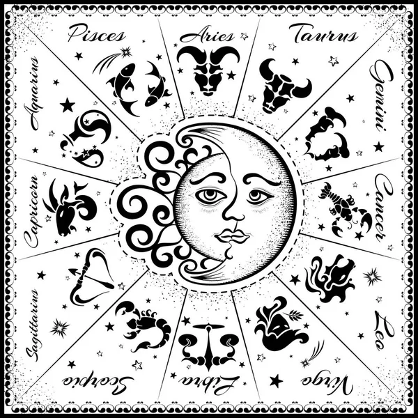 Stjärntecknen, horoskop — Stock vektor