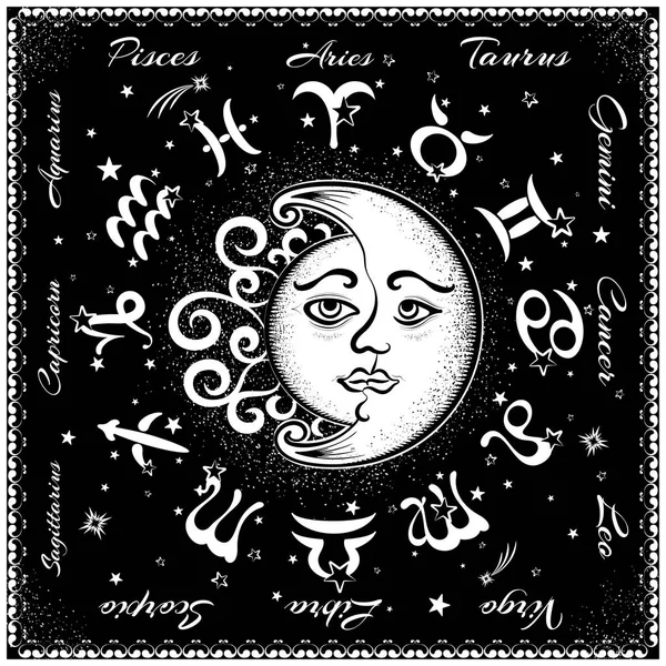 Zodiac signs, horoscope — Stock Vector