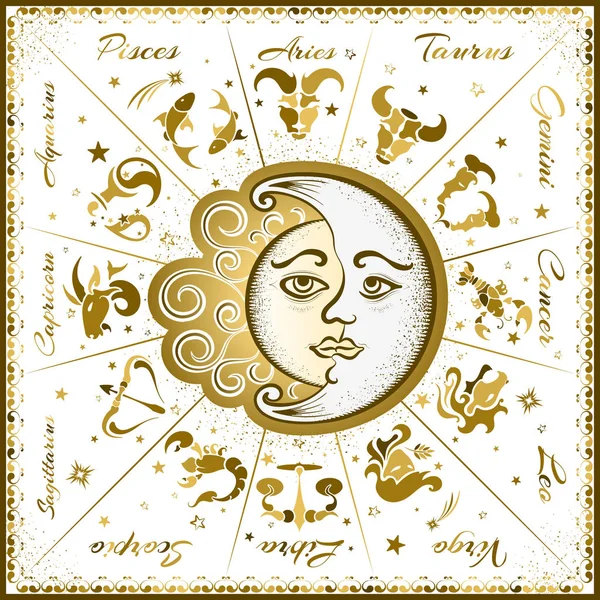 Signes du zodiaque, horoscope — Image vectorielle