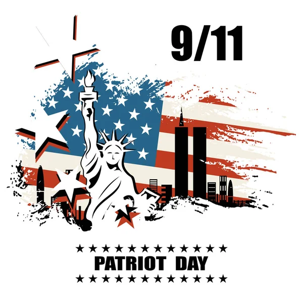 Patriot day, we will never forget — Stock Vector