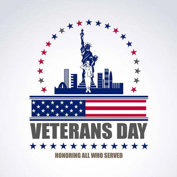 Día de los Veteranos, honrando a todos los que sirvieron — Archivo Imágenes Vectoriales