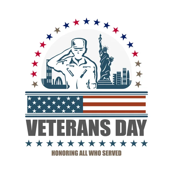 Veterans day, ter ere van allen die gediend — Stockvector