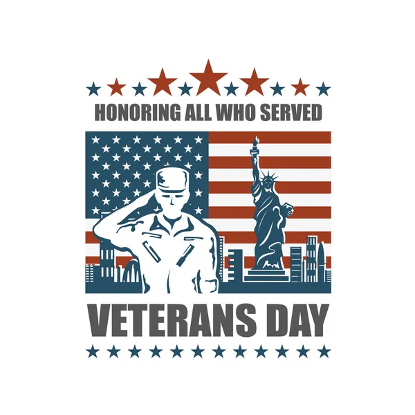 Veterans day, hedra alla som tjänstgjort — Stock vektor